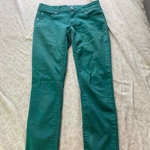 Green skinny jeans